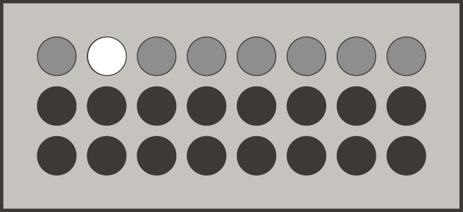 dot display showing the CATCHUP setting