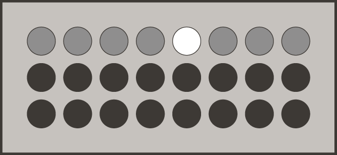dot display showing the MIDI IN setting