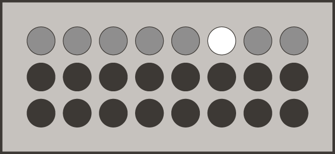 dot display showing the MIDI OUT setting